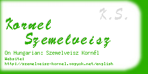kornel szemelveisz business card